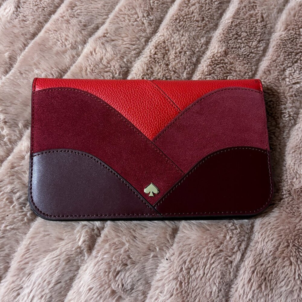 Kate Spade Nadine Patchwork Red Medium Clutch Wallet